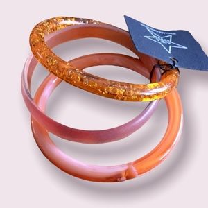 Area Stars Resin Bangle Bracelets - Set of 3
